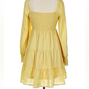 Blu Pepper Light Yellow Smocked Dress